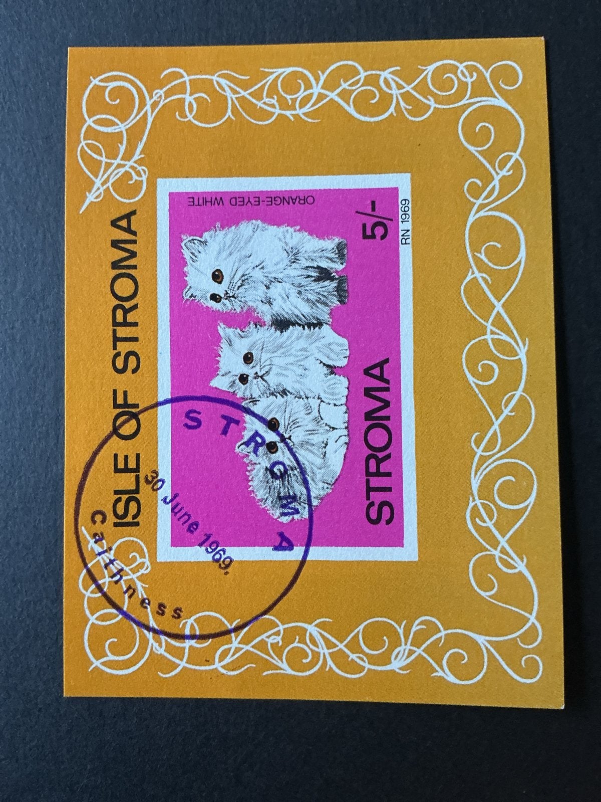 Isle of Stroma postzegel 1969 - Katten thema, Ophalen of Verzenden, Gestempeld, Dier of Natuur
