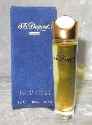 Volle parfum mini ST Dupont Pour femme + doosje, Ophalen of Verzenden, Zo goed als nieuw, Miniatuur, Gevuld