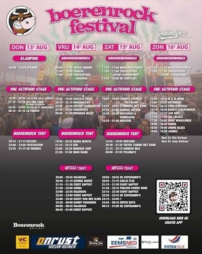 1x Boerenrock klamping ticket 13 t/m 16 aug 2026, Eén persoon, Meerdaags