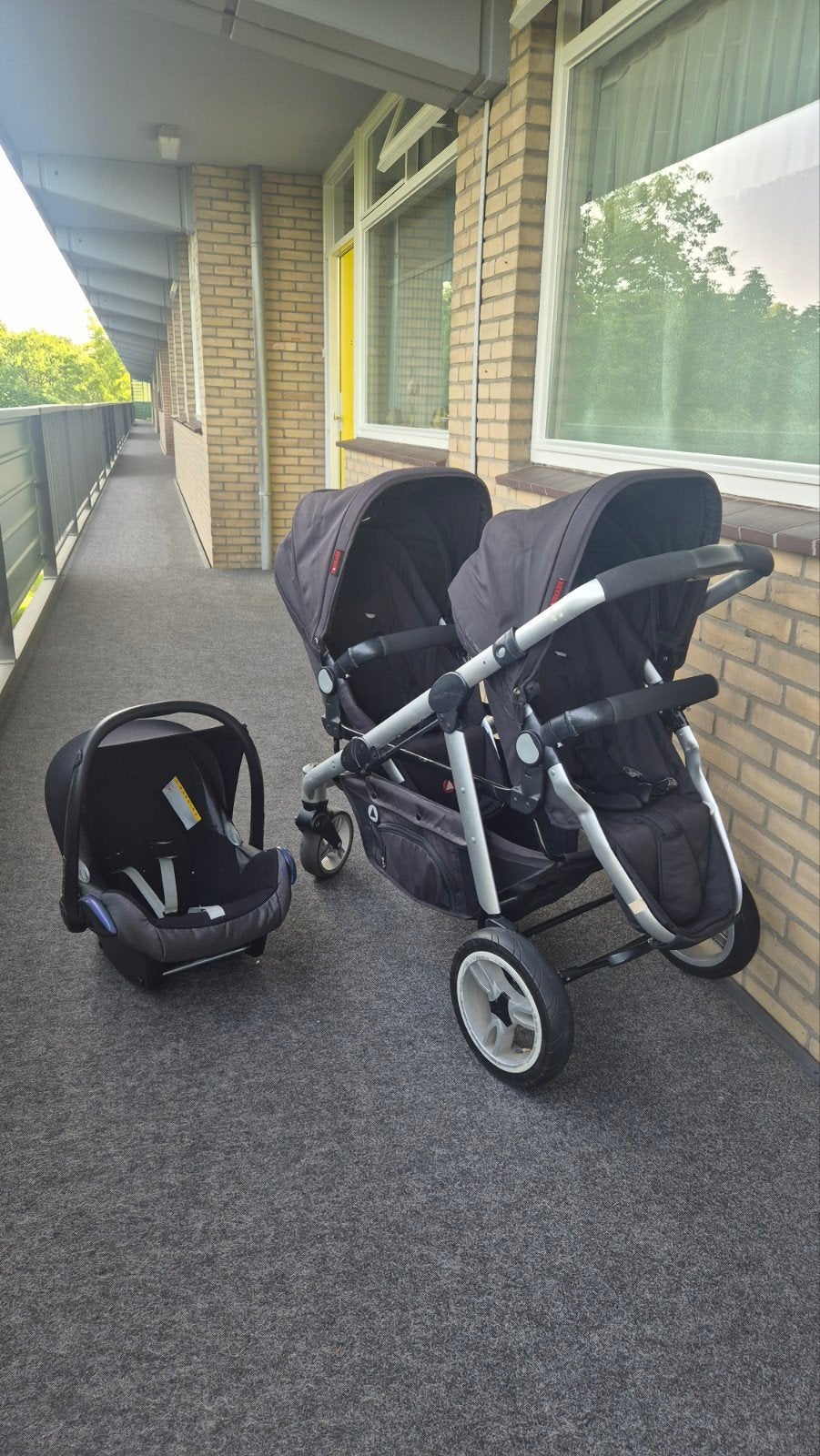 Kinderwagen Duowagen voor tweelingen met autostoel…, Ophalen of Verzenden, Gebruikt, Overige merken, Duowagen