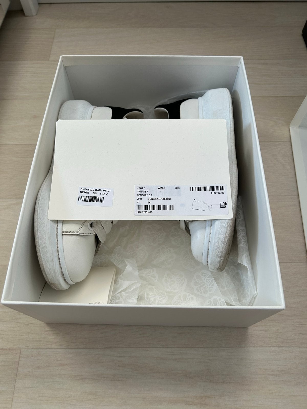 Alexander McQueen Oversized Sneakers Wit Zwart Maat 37, Kleding | Dames, Ophalen of Verzenden, Gedragen, Wit, Sneakers of Gympen