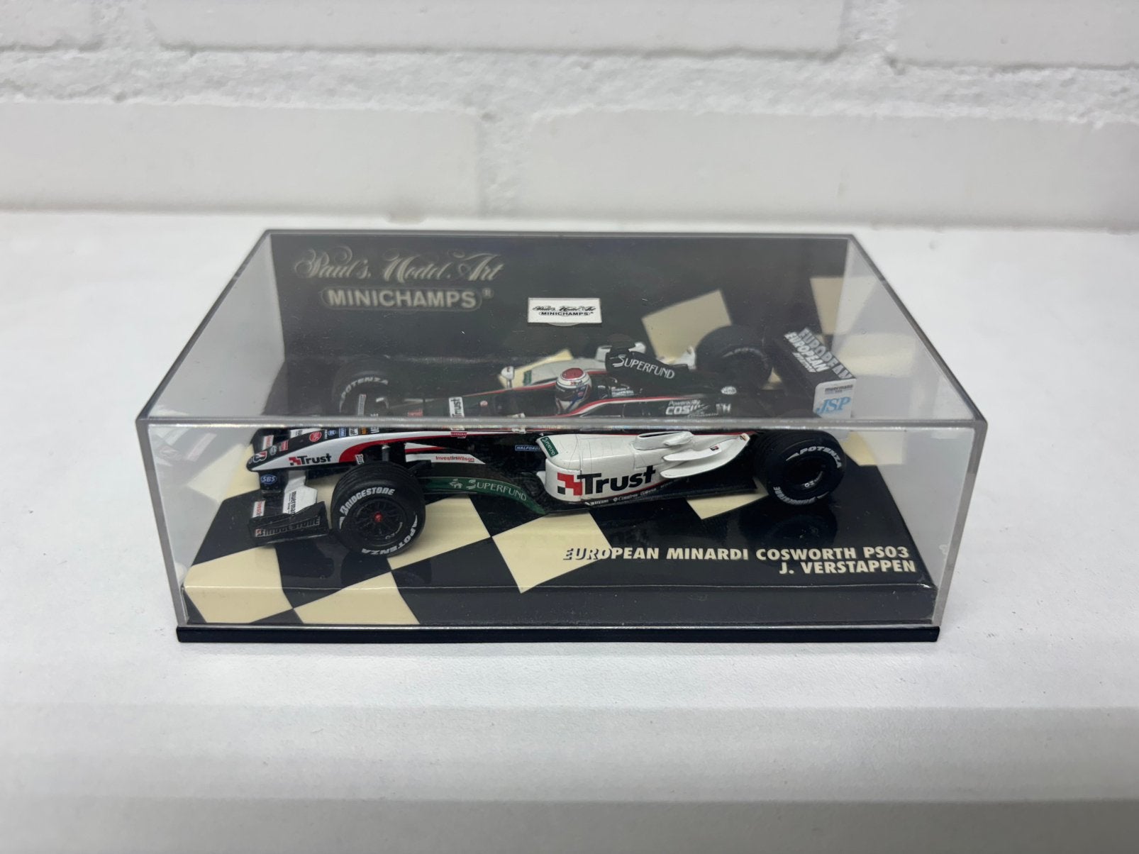 Max verstappen minardi cosworth ps03 1:43 model, Verzamelen, Ophalen of Verzenden, Zo goed als nieuw, Formule 1