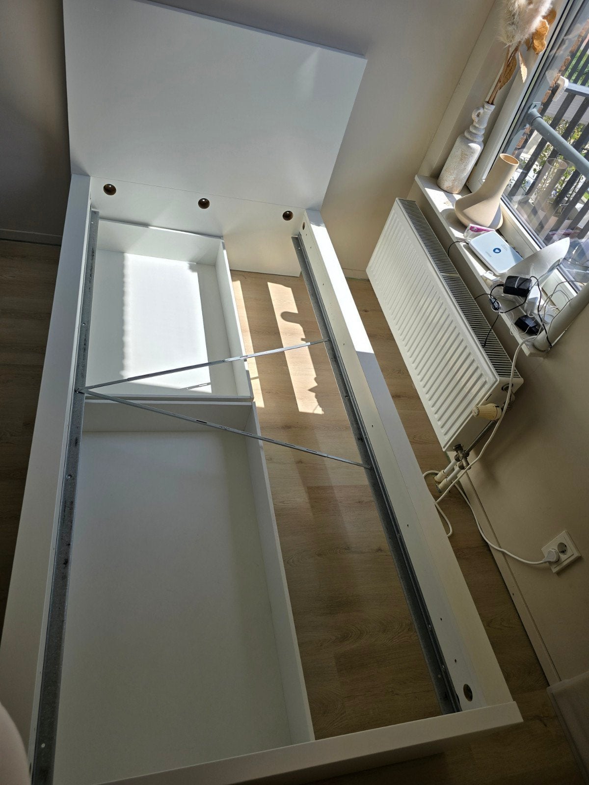 IKEA MALM eenpersoonsbed wit met 2 bedlades, Huis en Inrichting, Slaapkamer | Bedden, Ophalen, Gebruikt, 90 cm, Eenpersoons