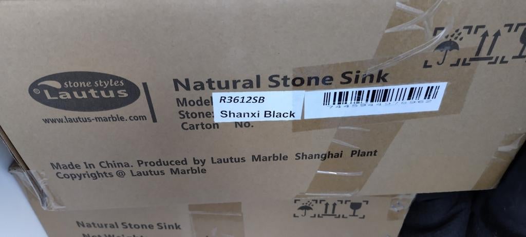Nieuwe Natuurstenen Wastafel - Shanxi Zwart, Ophalen of Verzenden, Nieuw, Steen, Wastafel