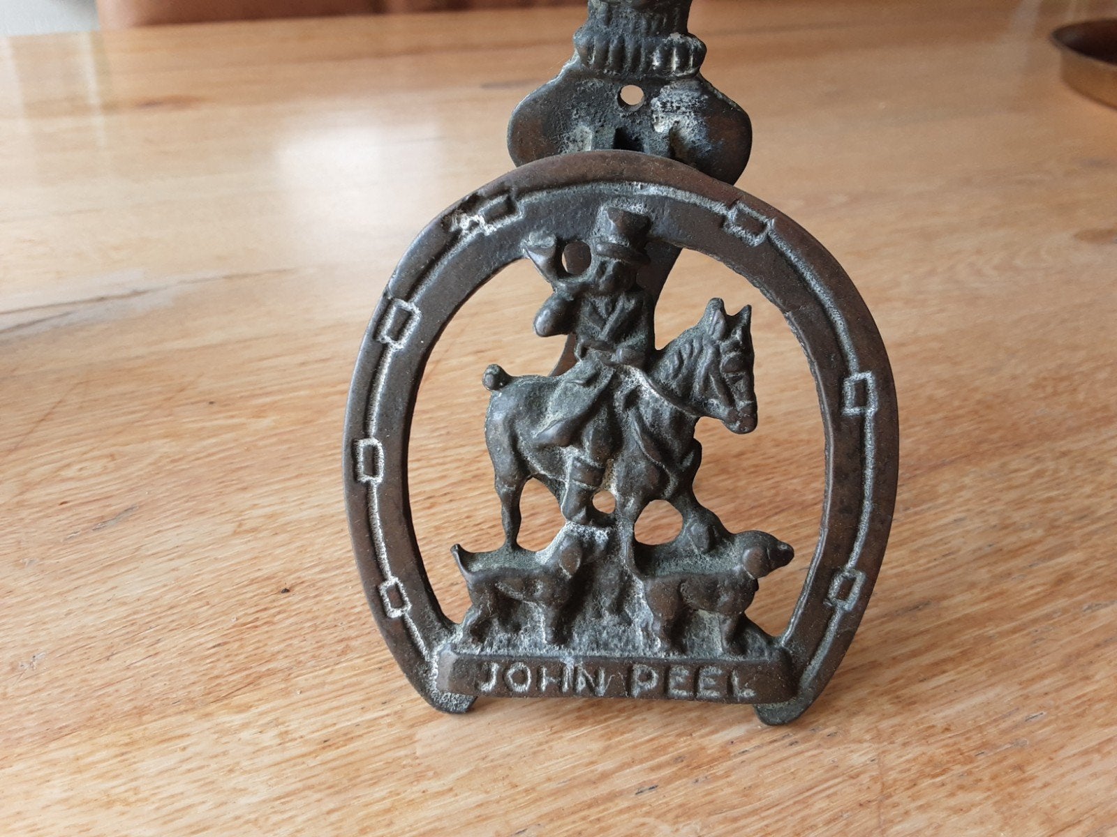 Mooie oude vintage gietijzeren John Peel deurklopper, Ophalen of Verzenden