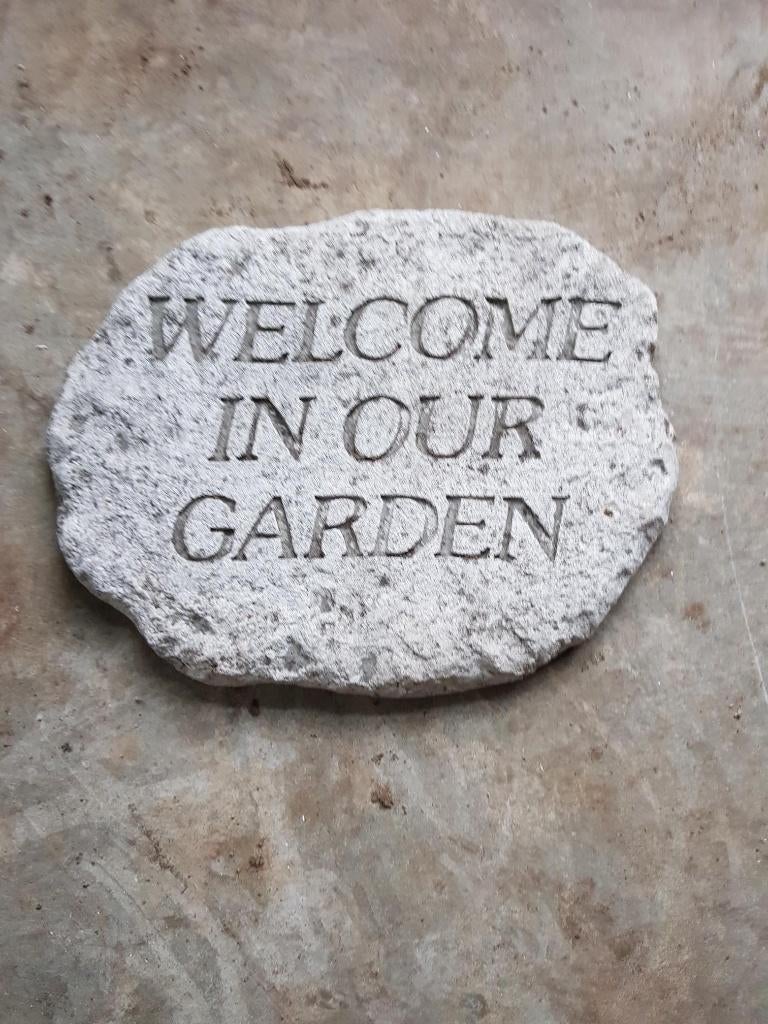 Betonnen wanddecoratie "Welcome in our garden", Ophalen, Nieuw