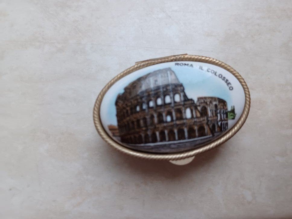Vintage pilhouder met Colosseum afbeelding, Ophalen of Verzenden