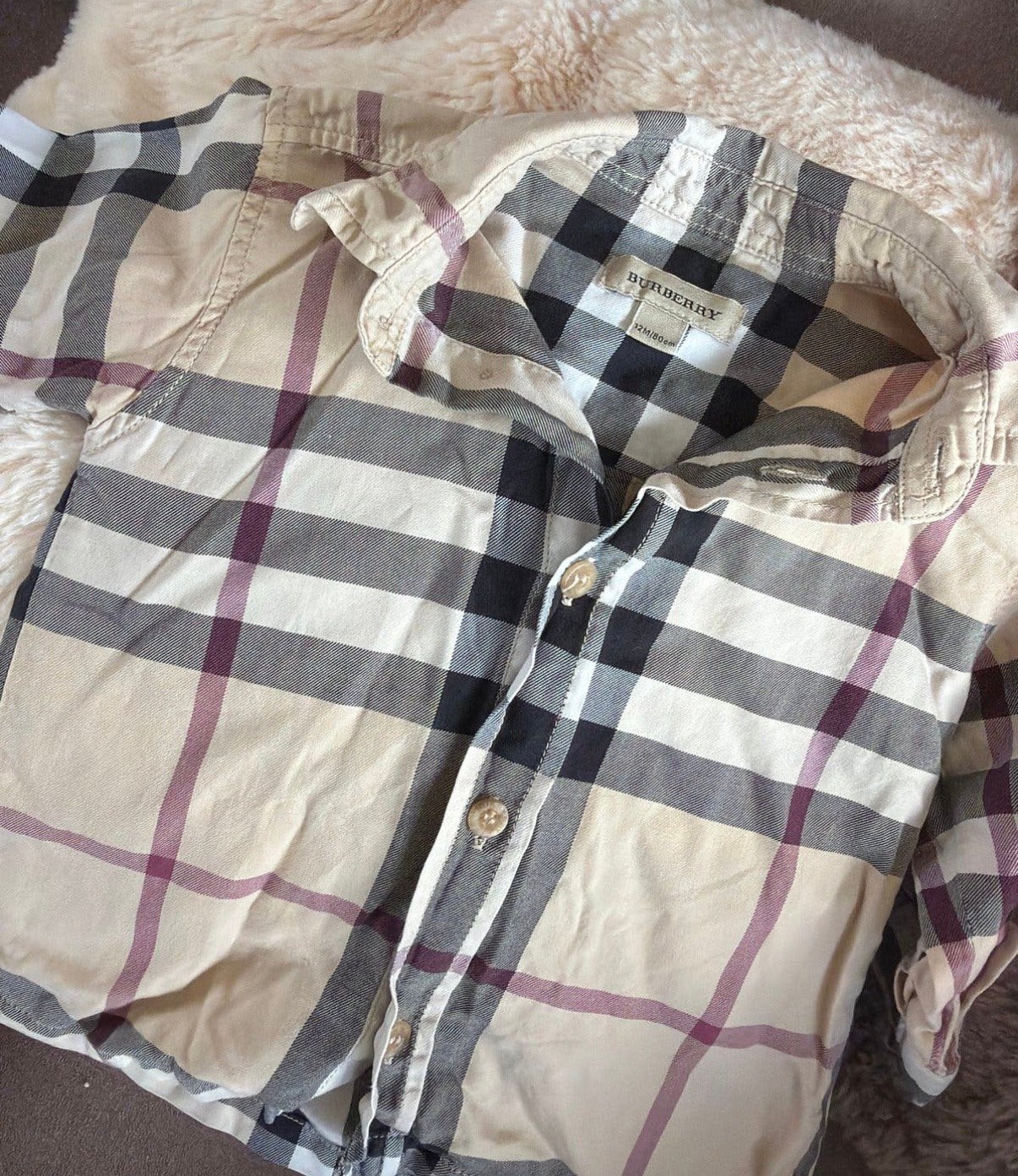 Baby Burberry Blouse 1 jaar, Verzenden, Gebruikt, Jongetje, Overhemdje of Bloesje