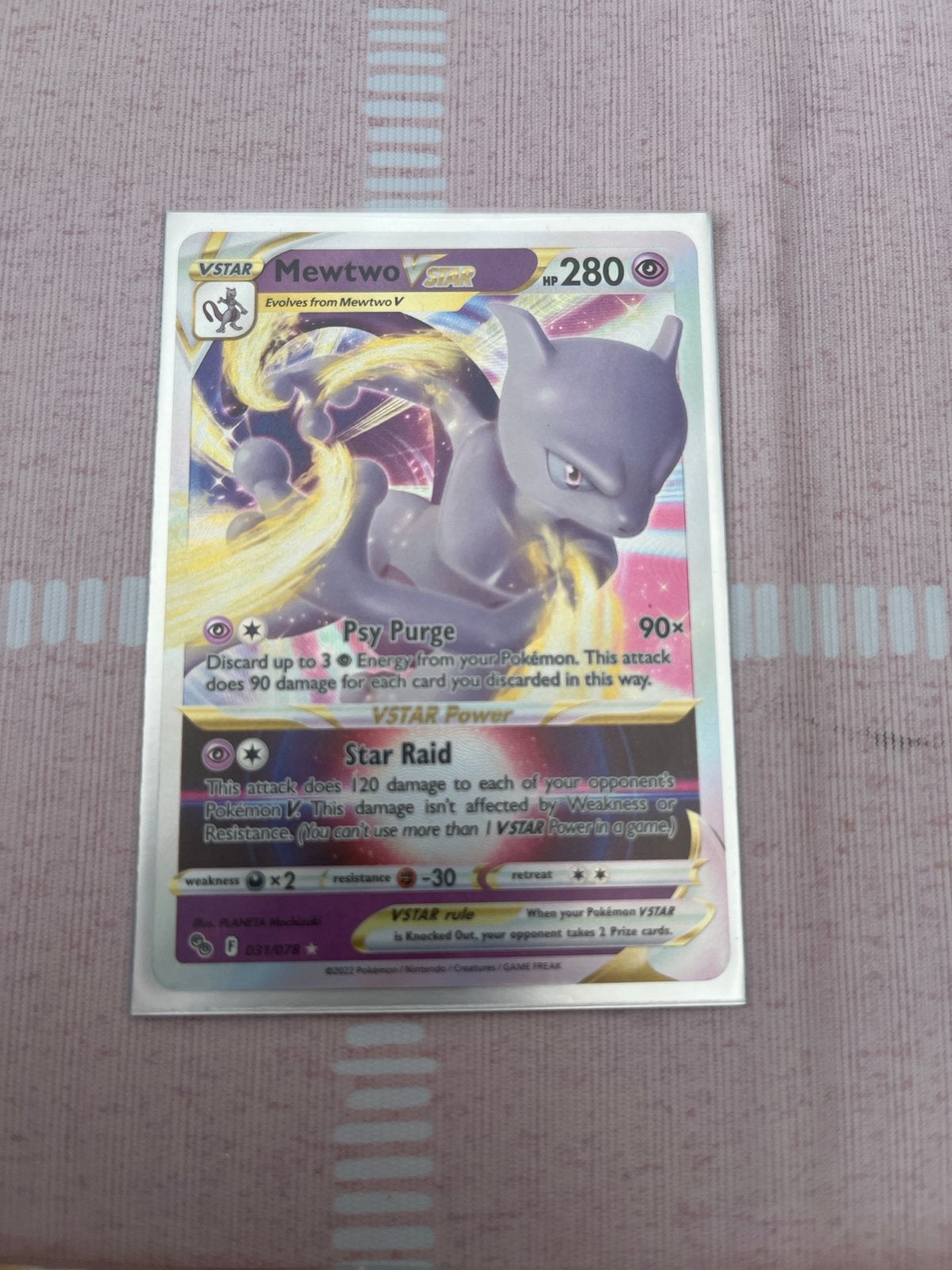 Mewtwo VSTAR Pokémon Kaart - Zeldzaam en Krachtig, Hobby en Vrije tijd, Verzamelkaartspellen | Pokémon, Ophalen of Verzenden, Zo goed als nieuw