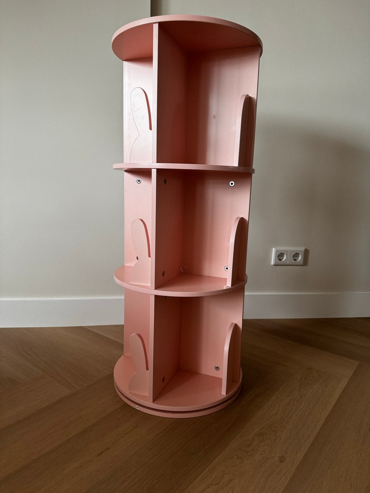 Draaibare Boekenplank CANEY 94 cm Pastelroze Konijn, Ophalen, Met plank(en), Minder dan 50 cm, Nieuw