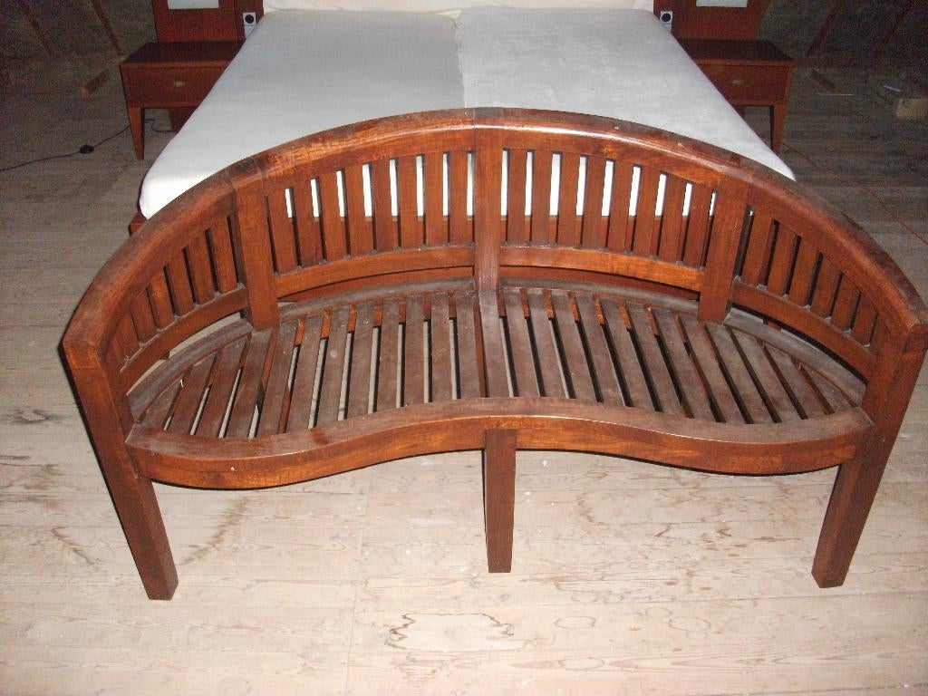 Tuinbank Teak hout gelakt 1510 x 540 x 860 mm, Ophalen, Zo goed als nieuw, Hout