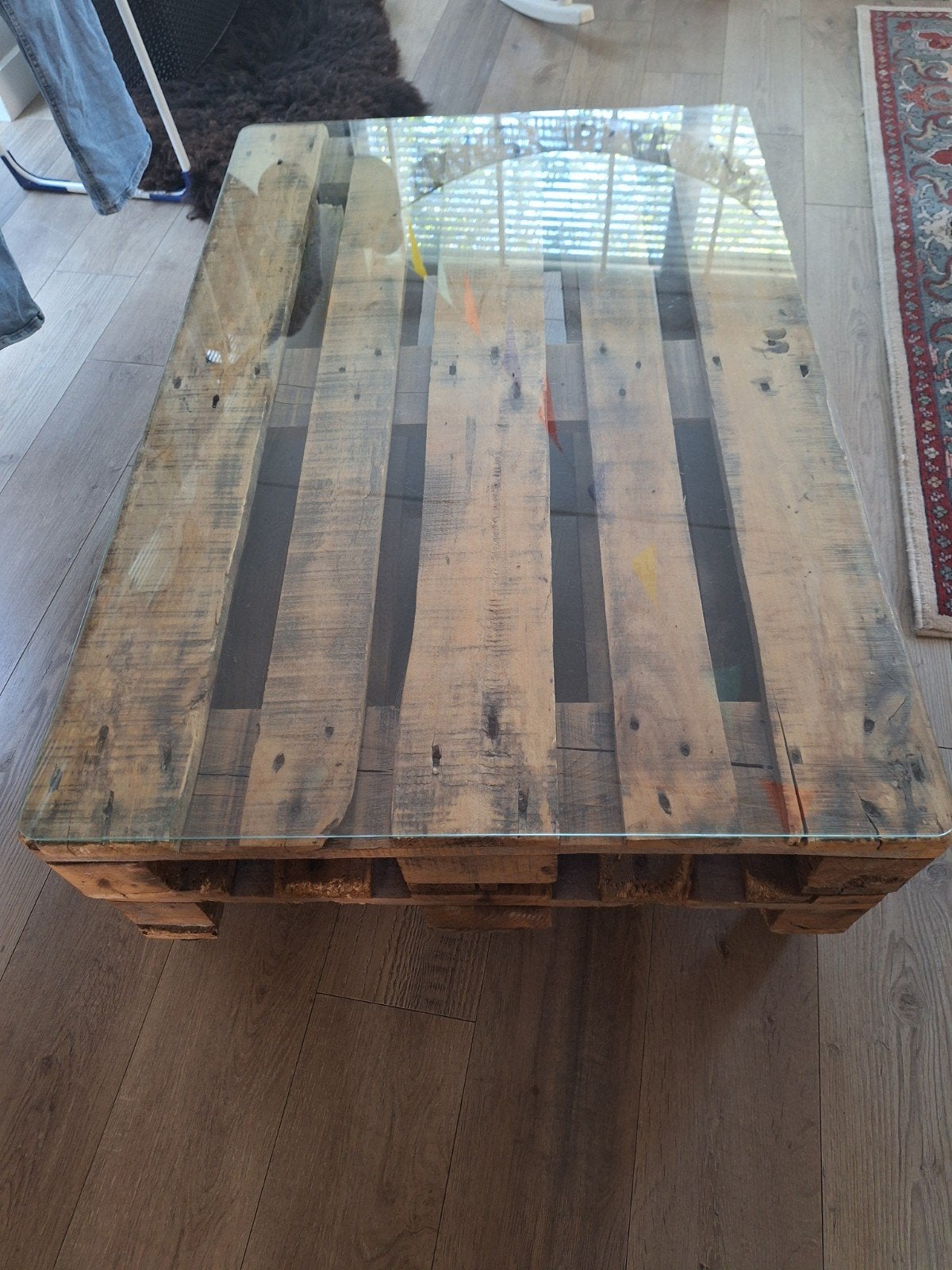 glasplaat voor pallettafel, Ophalen of Verzenden, Rechthoekig, 100 tot 150 cm, 50 tot 100 cm