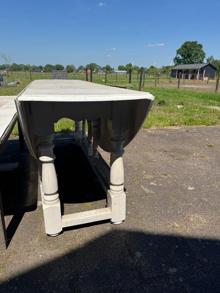 Antieke hangoor tafel - Wit geschilderd, Ophalen
