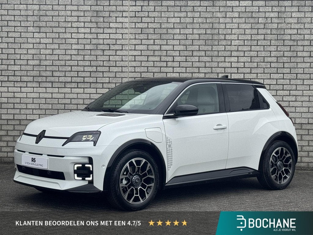 Renault 5 Comfort Range Roland-Garros 52 kWh | Pack Safety &, Auto's, Renault, Huisgarantie, Leder en Stof, Wit, Nieuw