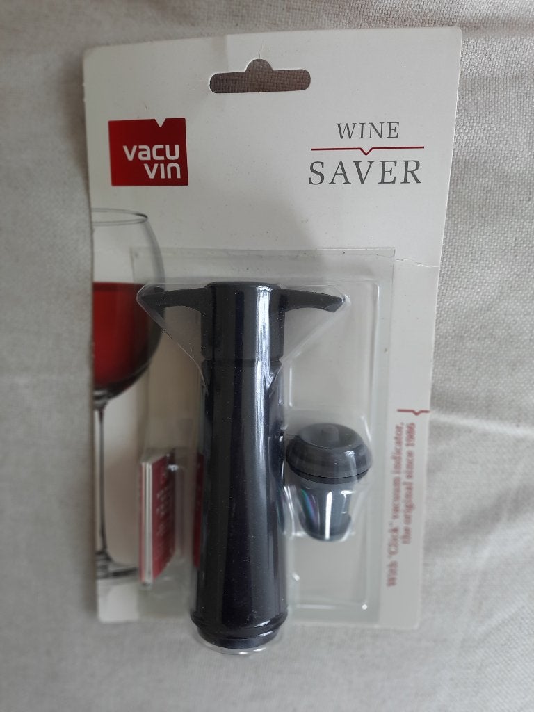 Vacu Vin Wine Saver Zwart Vacuüm Wijnpomp 1 Wine Stopper, Ophalen of Verzenden