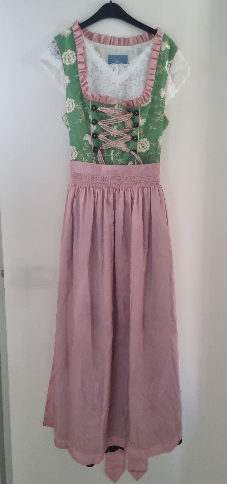2116 Trachten Dirndl floral groen roze, Ophalen of Verzenden, Zo goed als nieuw, Maat 38/40 (M), Overige thema's
