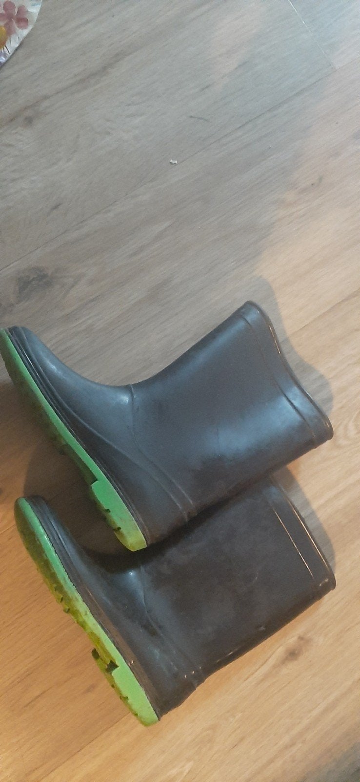 Zwarte regenlaarzen met groene zool maat 33, Ophalen of Verzenden, Jongen of Meisje, Laarzen