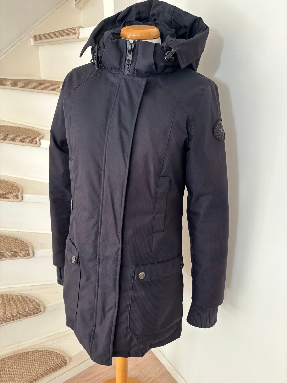 Air Force navy blauwe parka jas, maat XS, Ophalen of Verzenden, Zo goed als nieuw, Maat 34 (XS) of kleiner, Blauw