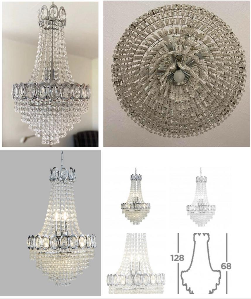 Zak Kroonluchter hanglamp plafondlamp lamp chroom kristal, Huis en Inrichting, Lampen | Kroonluchters, Ophalen of Verzenden, Zo goed als nieuw
