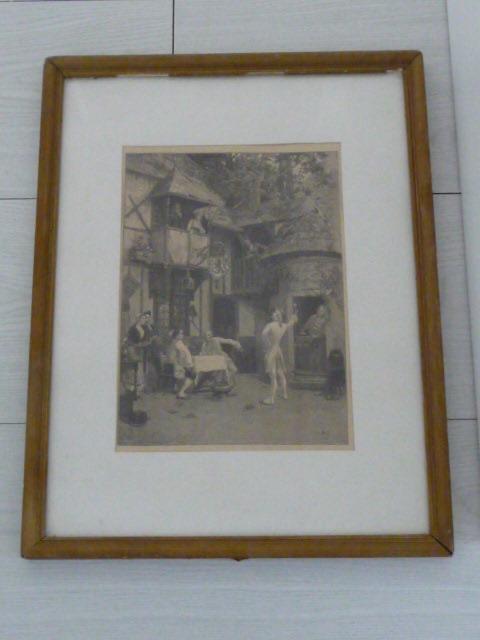 gravure DORPSTAFEREEL - CONVERSATIE -, Ophalen of Verzenden