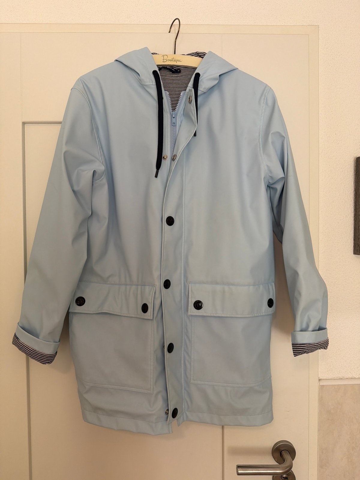 Petit Bateau regenjas lichtblauw maat S, Ophalen of Verzenden, Zo goed als nieuw, Maat 36 (S), Blauw