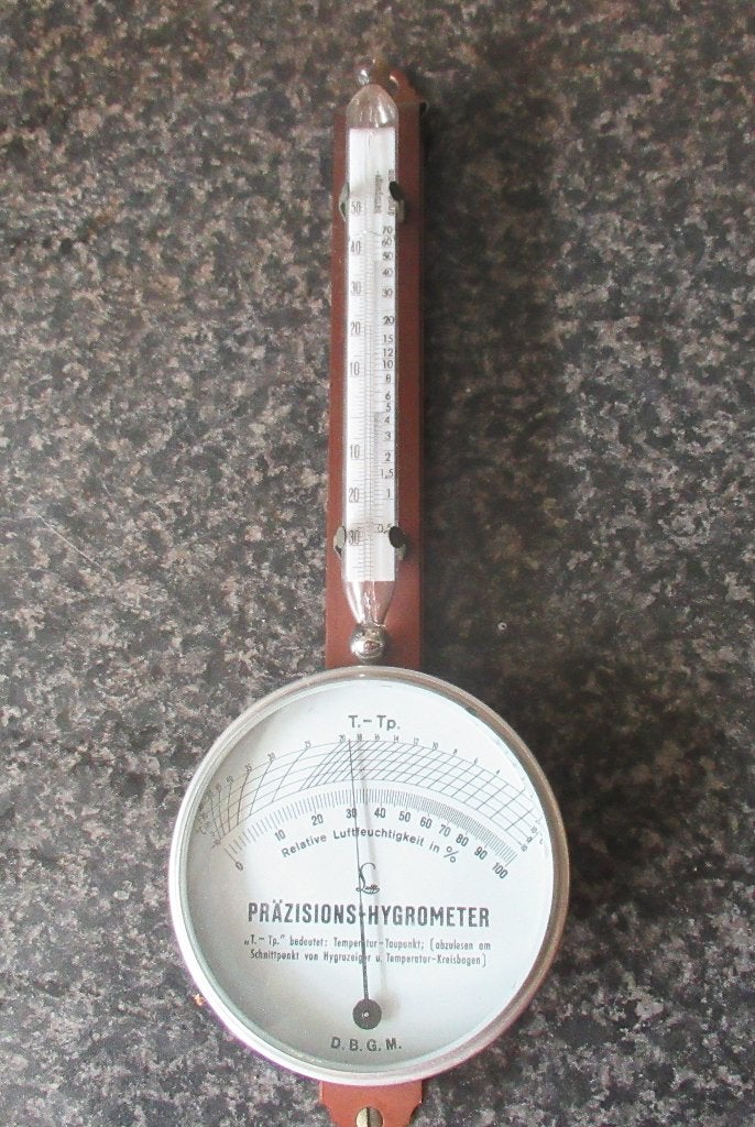DUITSE PRAZISIONS HYGROMETER- POLYMETER -LUFFT-DBGM-CA1950, Audio, Tv en Foto, Ophalen of Verzenden, Zo goed als nieuw, Barometer