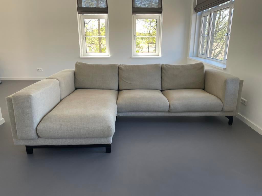 NOCKEBY hoekbank IKEA 3-zits, beige kleur, Ophalen, 250 tot 300 cm, Gebruikt, Hoekbank