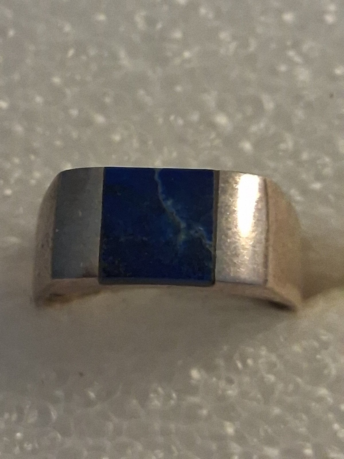 Zilveren ring met Lapis lazuli steen-- ringmaat 17, Blauw, Nieuw, Ophalen of Verzenden, 17 tot 18