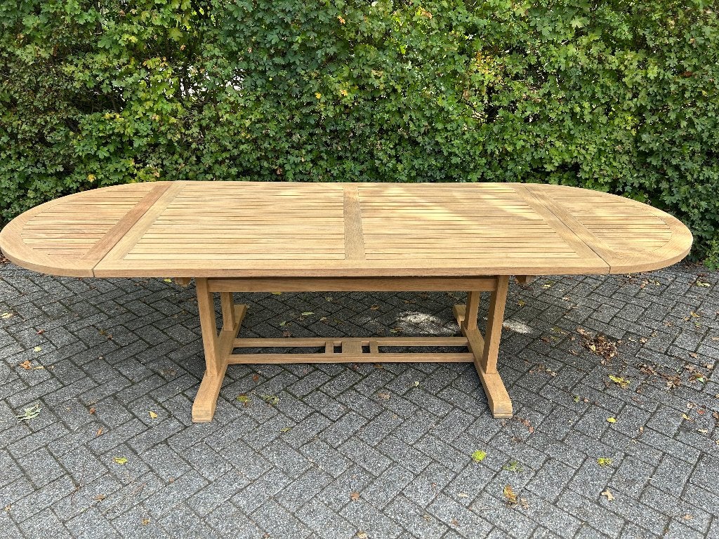 Prachtige teakhouten tuintafel 180-284x104cm / merk Sunshine, Tuin en Terras, Tuintafels, Ophalen, -, -, Teakhout