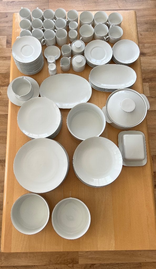 Thomas Germany servies - wit met zilveren rand, Huis en Inrichting, Keuken | Servies, Ophalen, Gebruikt, Overige merken, Modern
