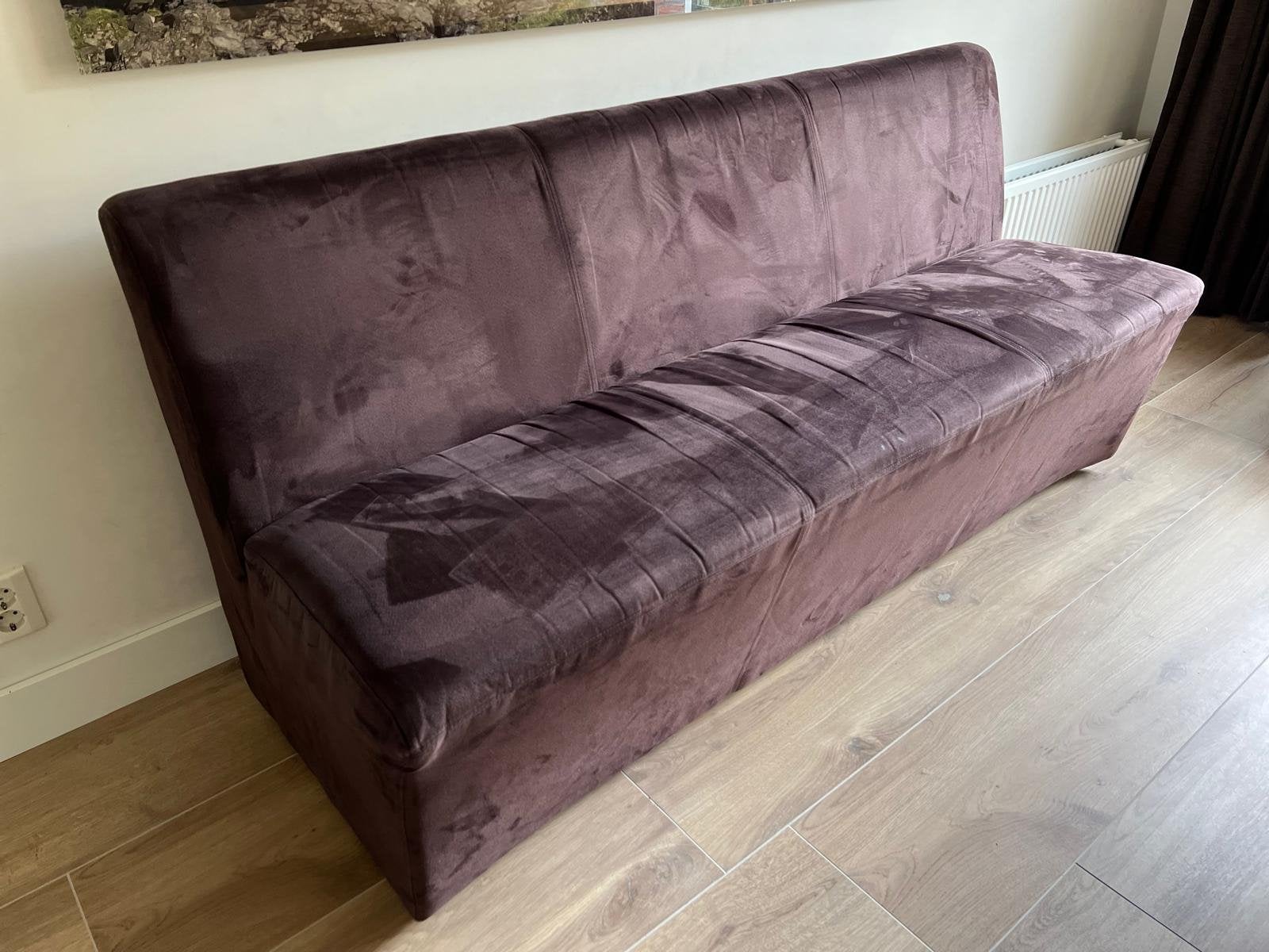 Eetkamerbank + 4 stoelen- zat 1 aug ophalen in Eindhoven, Ophalen, Gebruikt, Driepersoons, 75 tot 100 cm