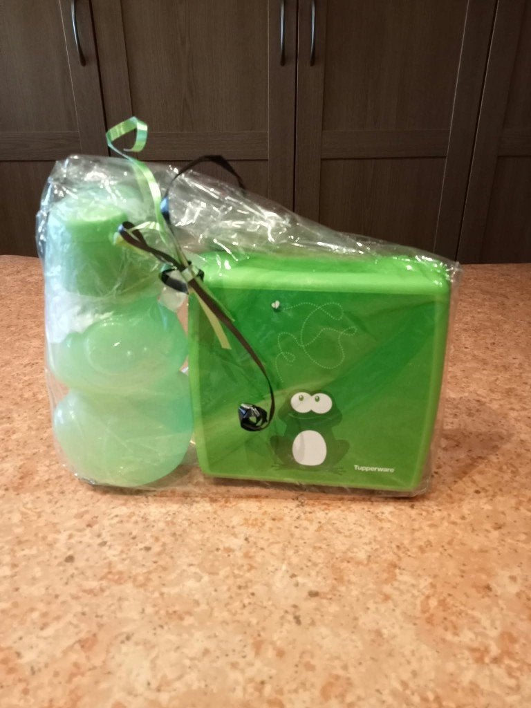 Tupperware bewaardoosje kikker en drinkfles - nieuw, Ophalen of Verzenden, Nieuw, Overige typen