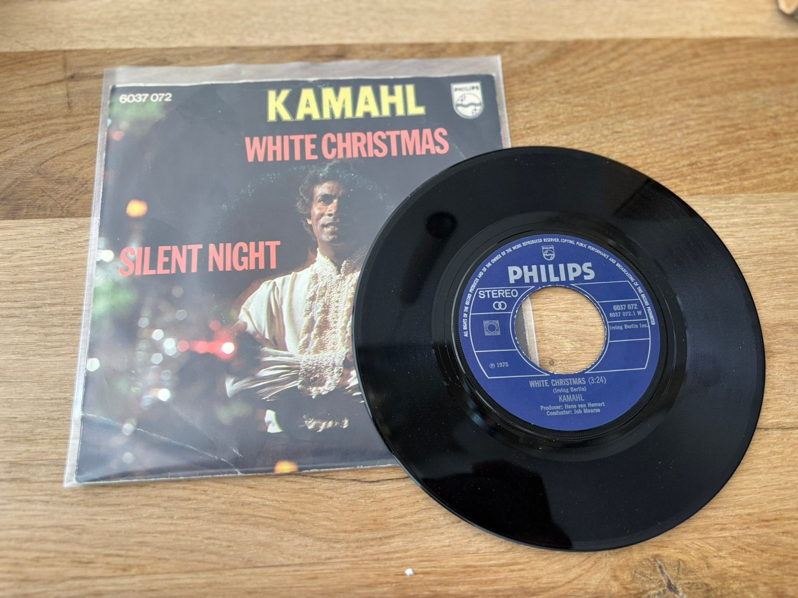 Kamahl - white christmas vinyl 7” kerst, Cd's en Dvd's, Ophalen of Verzenden, Zo goed als nieuw, 7 inch