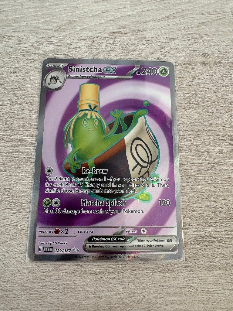 Sinistcha EX (Holo) 189/167 - Twilight Masquerade, Ophalen of Verzenden, Nieuw, Losse kaart, Foil