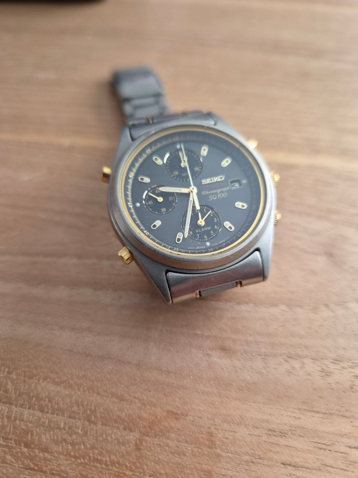 Seiko Titanium Chronograph sq100, Polshorloge, Overige materialen, Ophalen of Verzenden, Zo goed als nieuw
