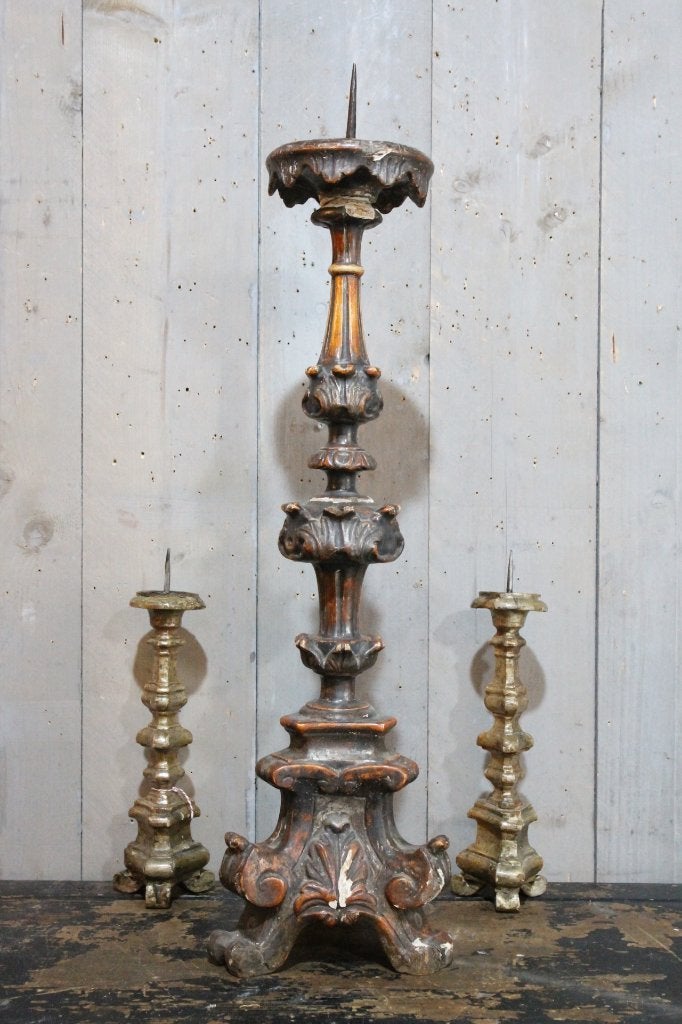 Antieke kaarsen kandelaars, Ophalen of Verzenden