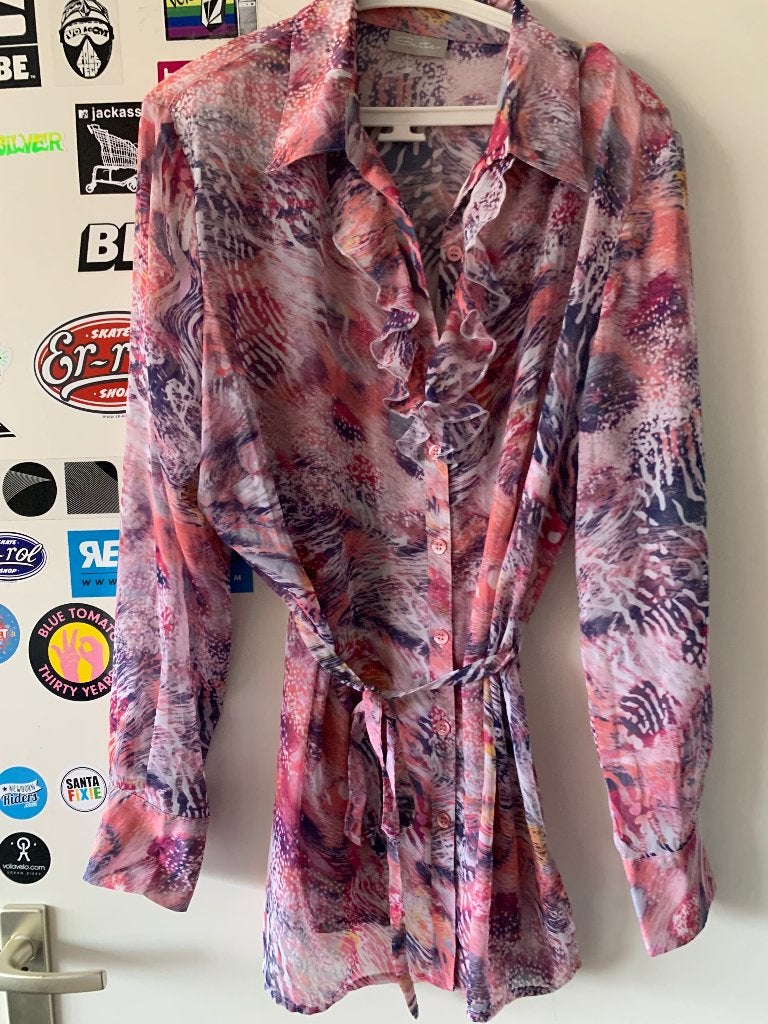 Setter doorschijnende blouse maat 48(nr.20 DM11), Ophalen of Verzenden, Zo goed als nieuw, Maat 46/48 (XL) of groter, Meerkleurig