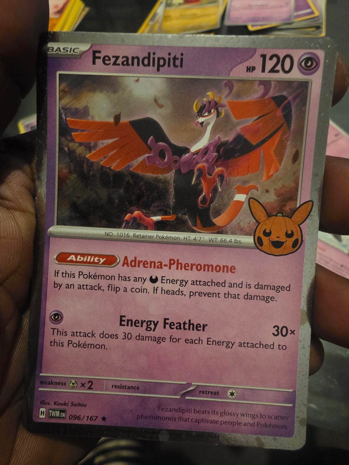 Fezandipiti Pokémon kaart - TWM EN 096/167, Ophalen of Verzenden, Gebruikt, Losse kaart