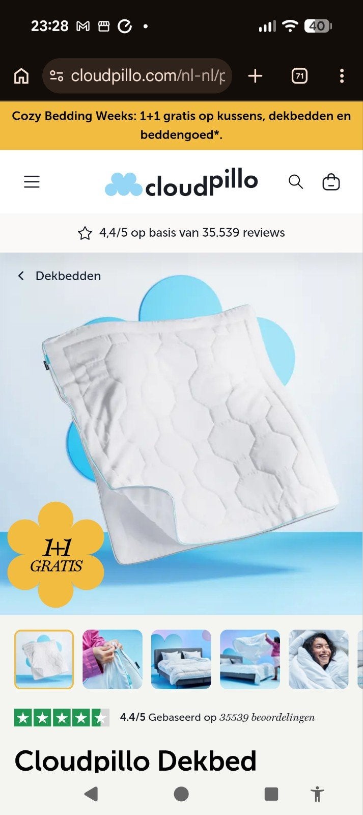 Nieuw Cloudpillo vier seizoenen Dekbed 240x220 - Ongebruikt, Ophalen, Lits-jumeaux, Wit, Nieuw