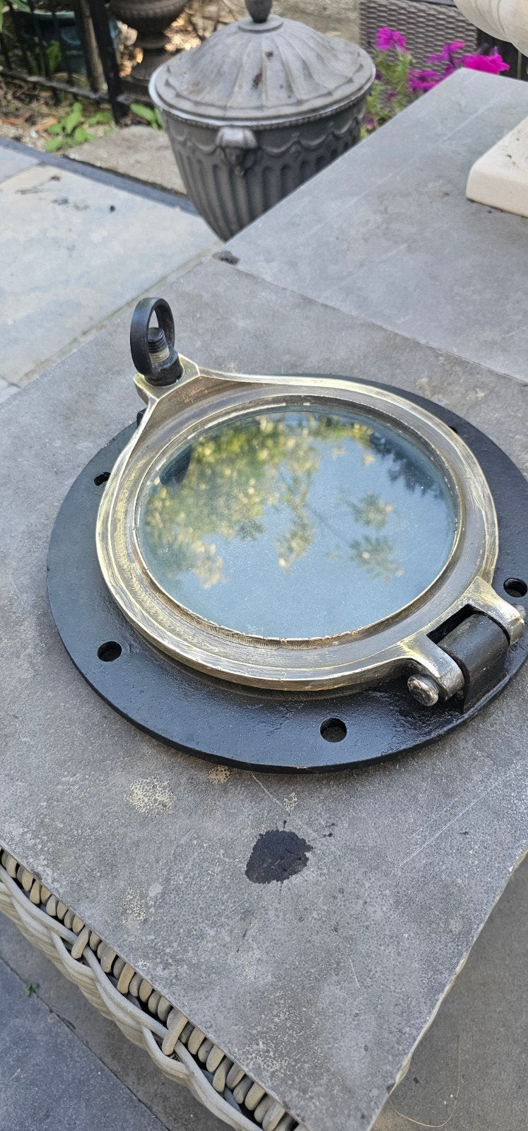 oude bronzen patrijspoort., Ophalen of Verzenden