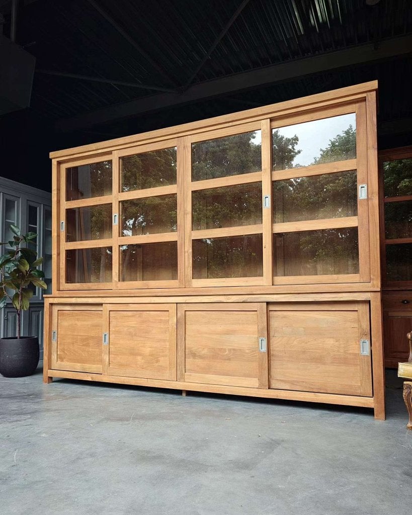 Xxl Schoolkast | 300cm brede buffetkast | Teakhout #3685, Gebruikt, -, 200 cm of meer, -