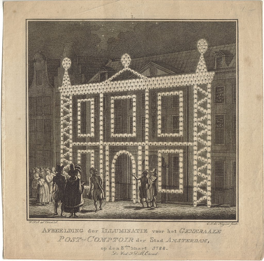 Illuminatie Generaale Post Comptoir der Stad Amsterdam" 1788, Ophalen