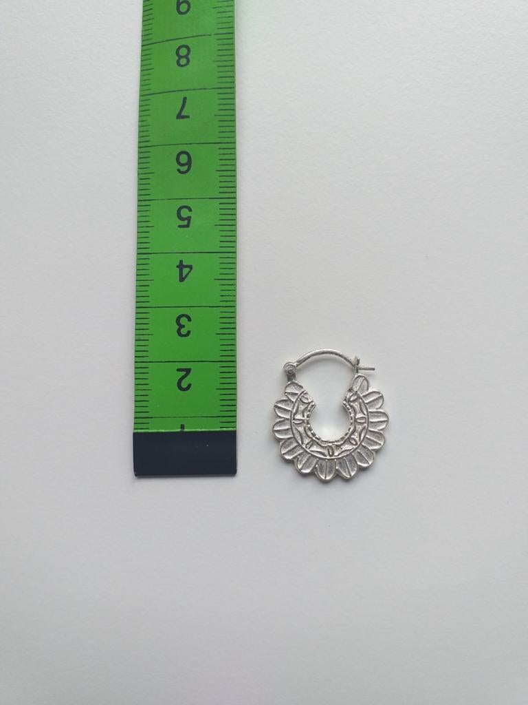 Zilveren oorring "Spring Flower" By1oak, handgemaakt, Hangers, Nieuw, Ophalen of Verzenden, Zilver