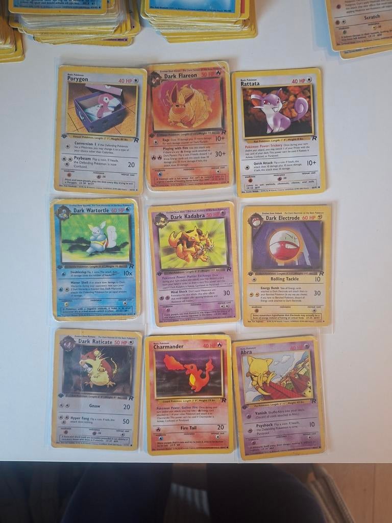 Vintage team rocket pokemon kaarten. 12 eerste editie, Ophalen of Verzenden, Gebruikt, Meerdere kaarten
