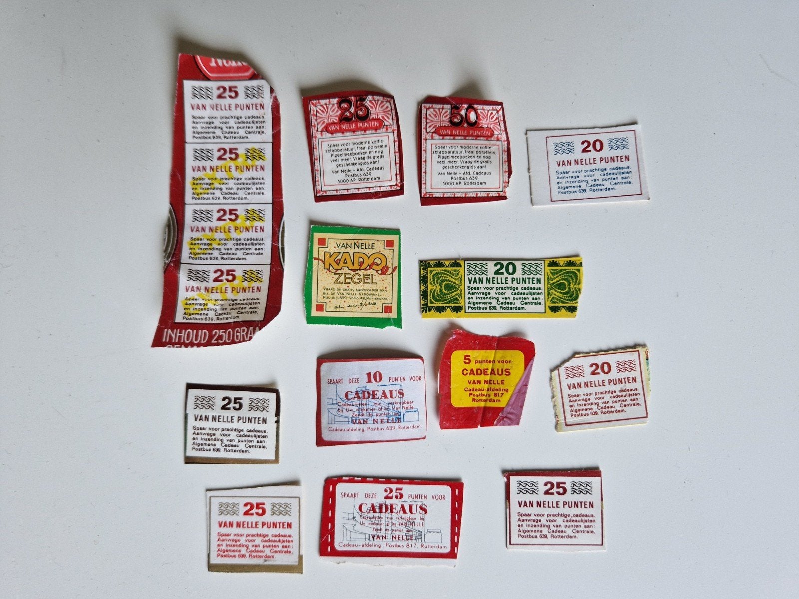 van Nelle spaarpunten, Ophalen of Verzenden, Zegels, Bonnen of Punten