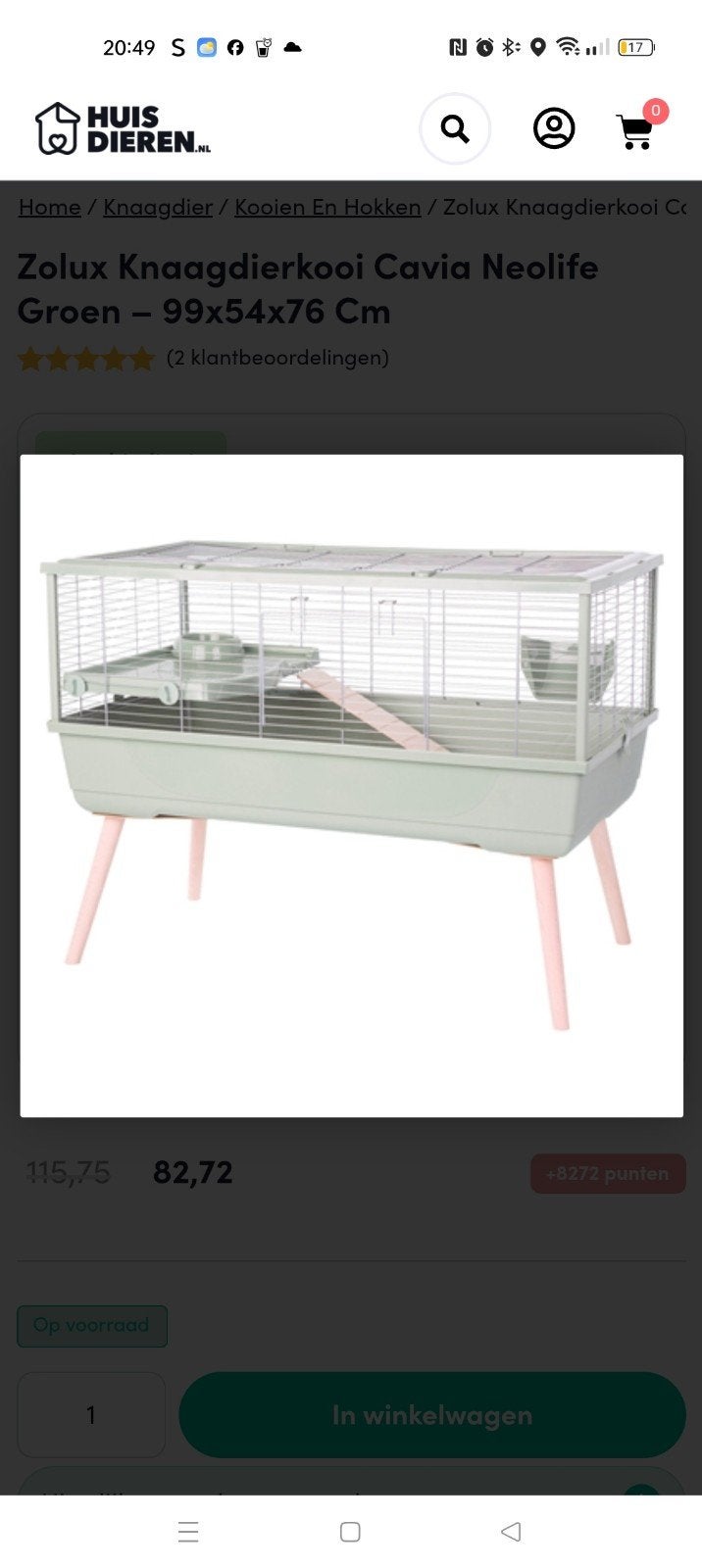 cavia/konijnenhok, Dieren en Toebehoren, Knaagdieren en Konijnen | Hokken en Kooien, Minder dan 60 cm, 110 cm of meer, Ophalen of Verzenden