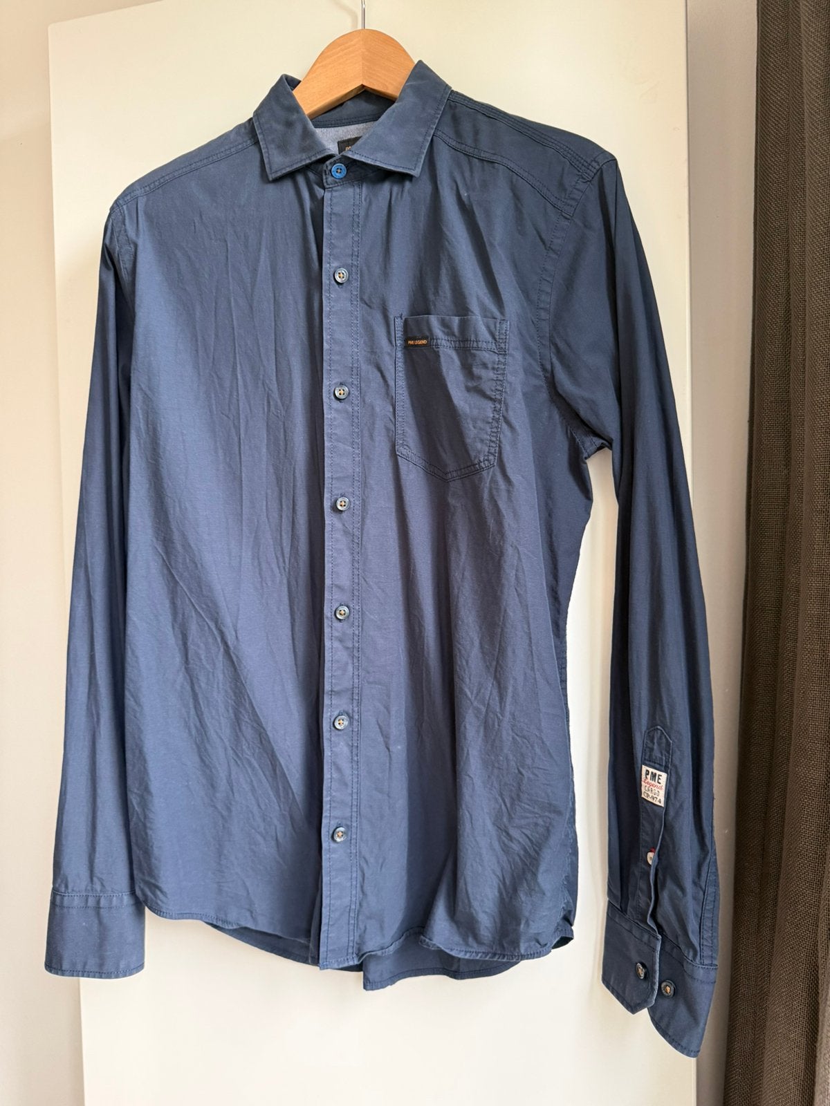 blauw overhemd maat L PME LEGEND, Ophalen of Verzenden, Gedragen, Blauw, Halswijdte 41/42 (L)