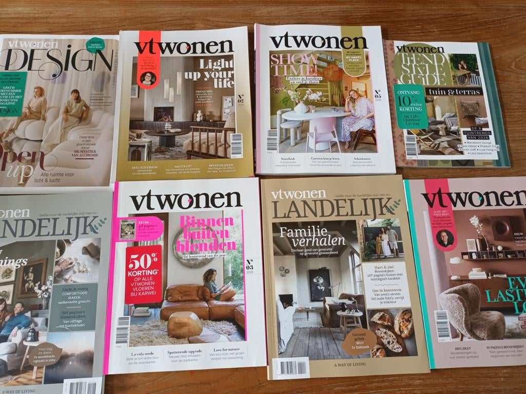 Vt wonen 2026- 8 tijdschriften, Ophalen of Verzenden, Zo goed als nieuw, Overige typen