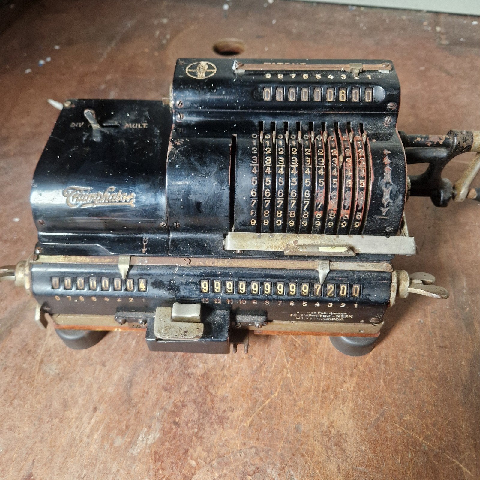 antieke Triumphator mechanische rekenmachine, Ophalen of Verzenden