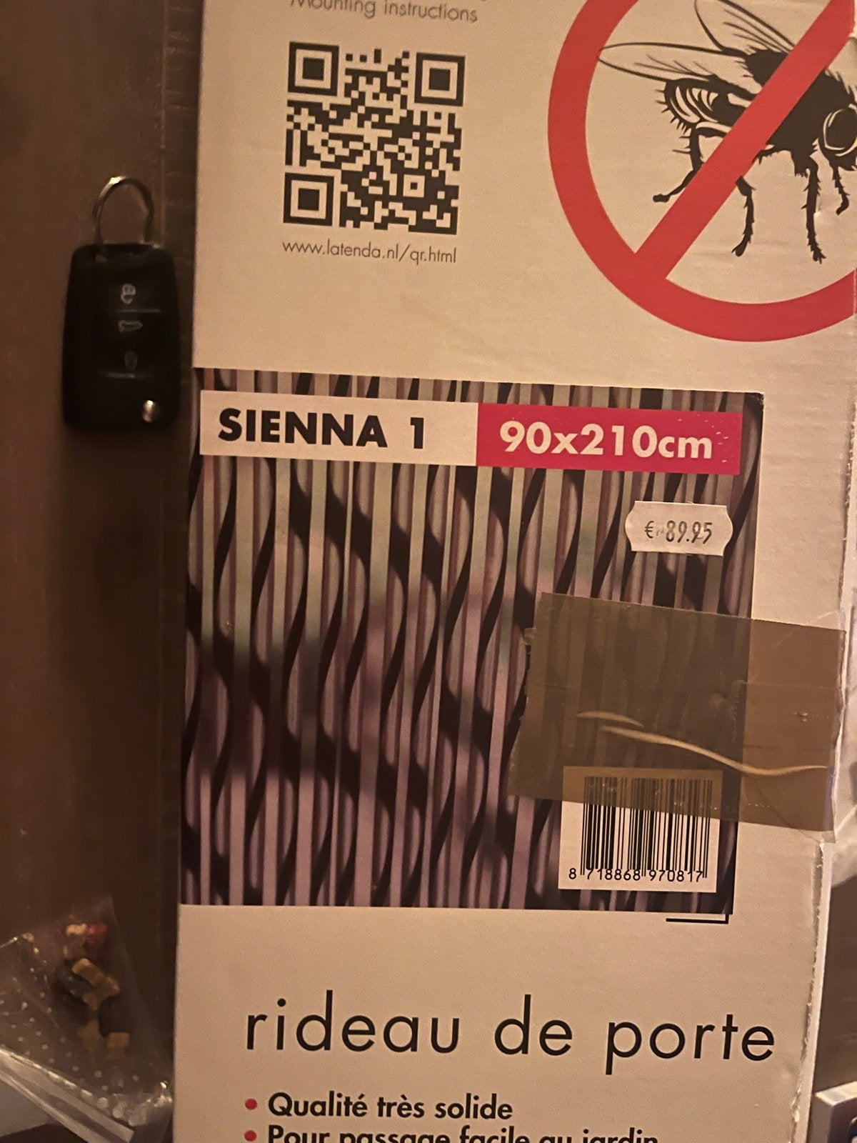 Sienna 1 Vliegengordijn 90x202cm, Overige merken, Ophalen of Verzenden, Zo goed als nieuw, Vliegengordijn